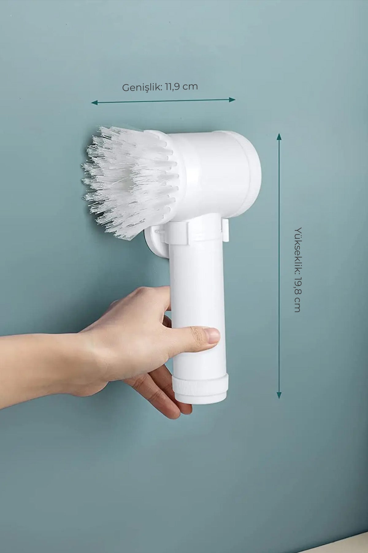 Şarjlı Temizleme Fırçası 3 Fırça Başlıklı Banyo Tuvalet Lavabo Küvet Fayans Temizlik Fırçası