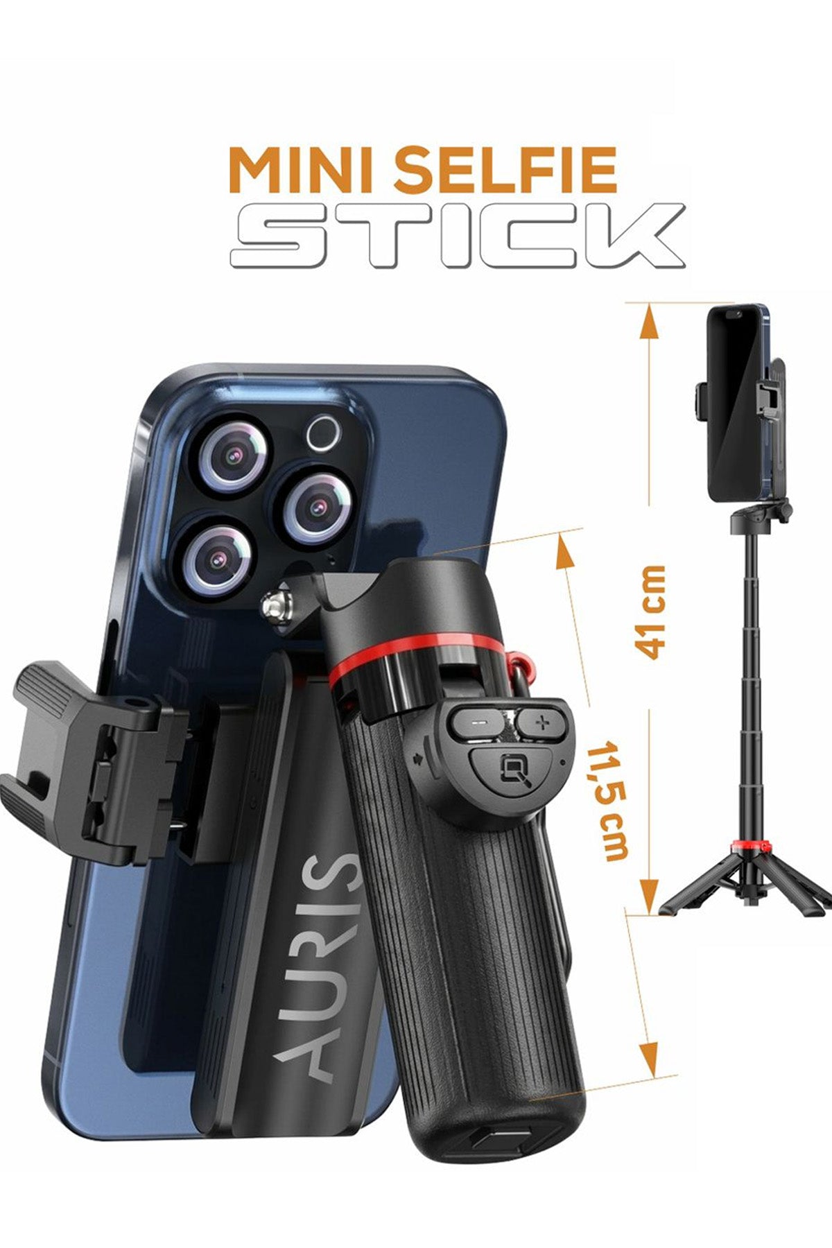 Selfie Stick Tripod Mini Bluetooth Uzaktan Kumandalı Telefon Standı Masaüstü Telefon Tutucu Çantaboy