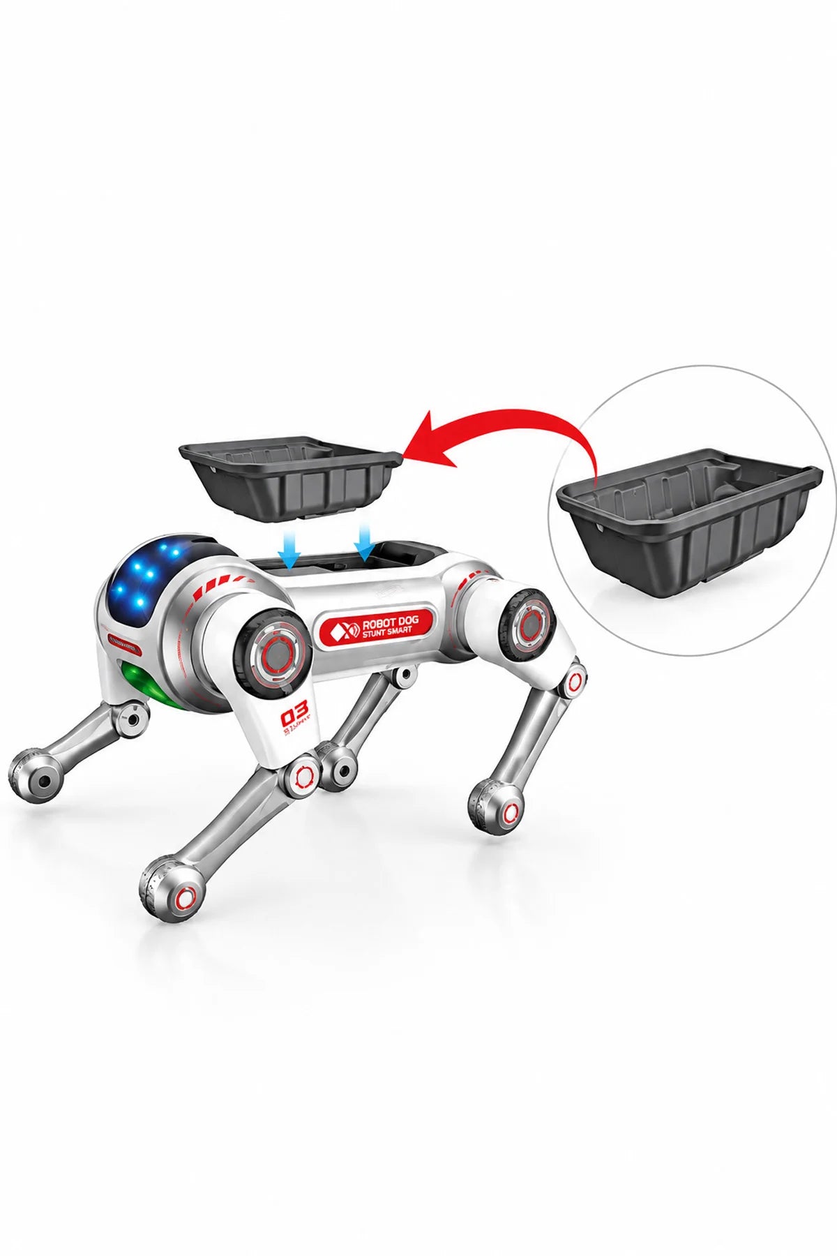 Akıllı AI Robot Köpek Kumandalı Sesli Komut Evcil Hayvan Akrobatik Programlanabilir Eğitici Oyuncak