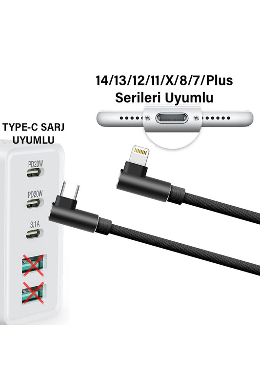 3 Metre iPhone TYPE-C Şarj Kablosu HIZLI Yeni Nesil Şarj Kablosu Type c to Lightning - Görsel 2