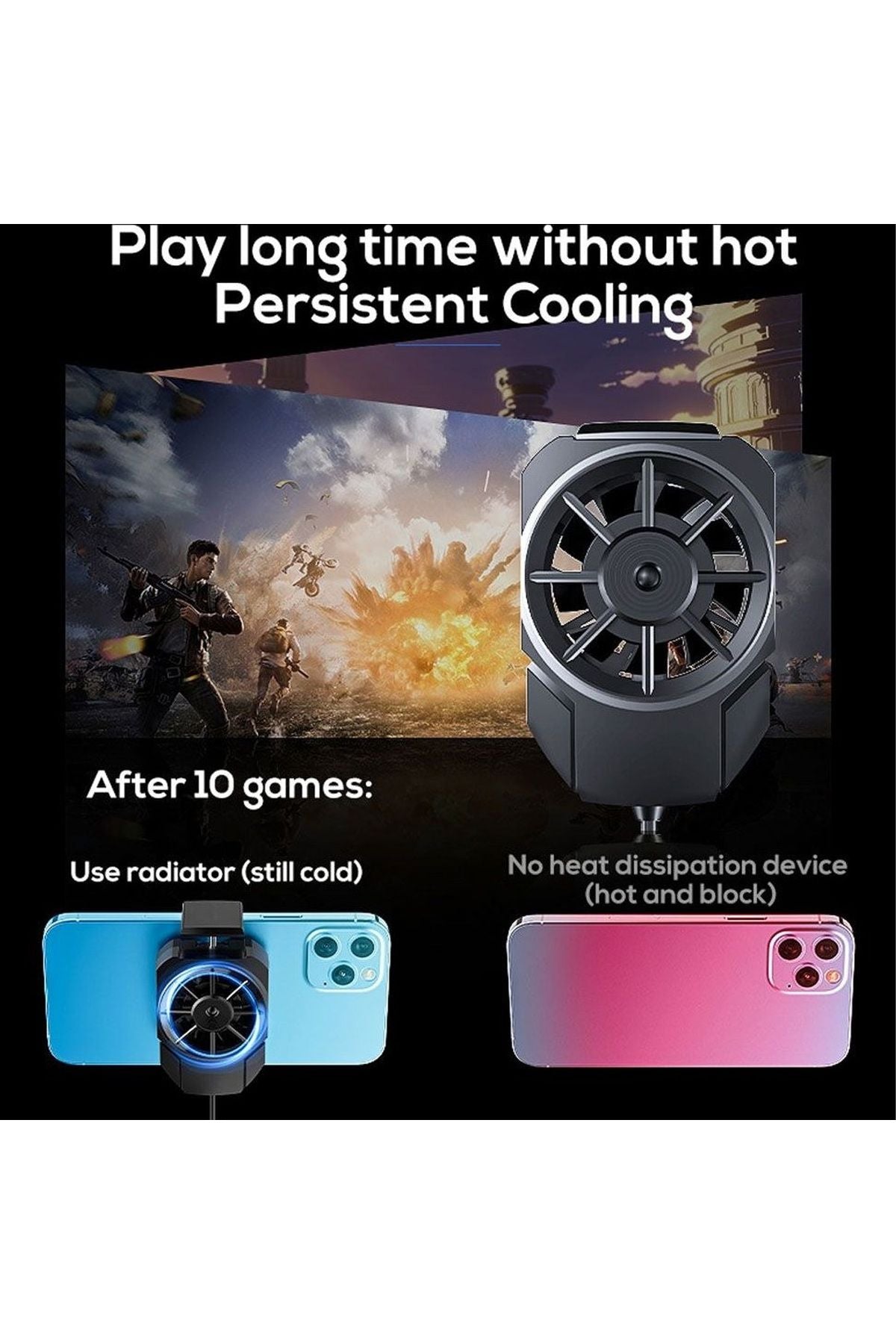 Gaming Cep Telefon Hava Soğutma Fanı Radyatör Soğutucu İos Android Pubg Gaming Soğutucu Uyumlu - Görsel 5