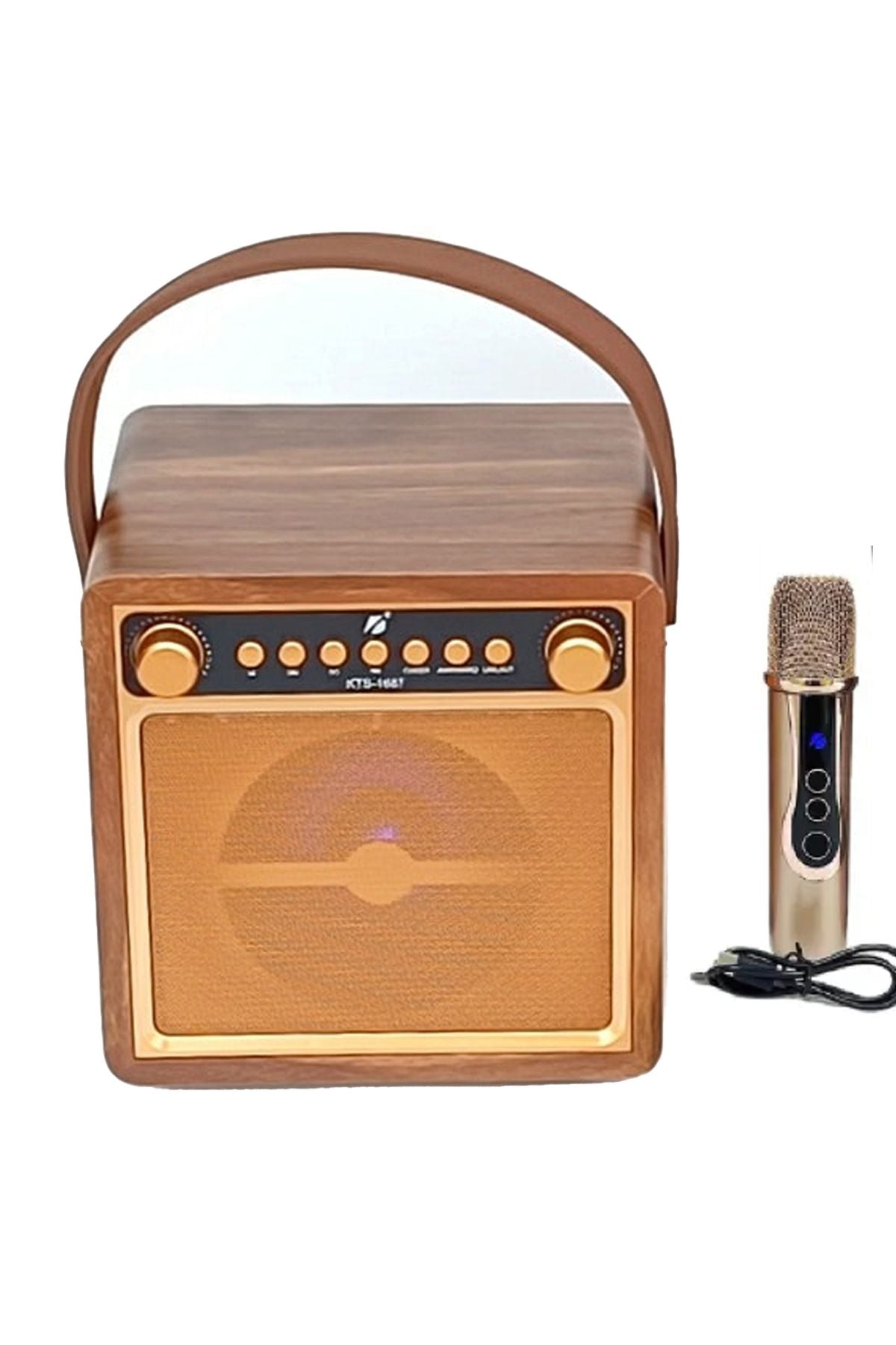 Karaoke Mikrofonlu Bluetooth Speaker 10W 4" Mikrofonlu Kablosuz Haparlör - Görsel 4