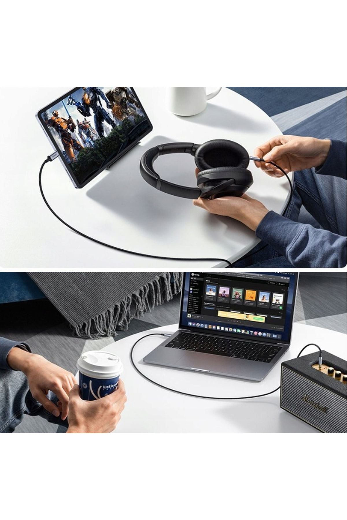 iPad 11inç M2 M4 1. 2. 3. 4. Uyumlu Metal Başlık AUX Kablo Ses Dönüştürücüsü Type-C Çeviricisi - Görsel 5