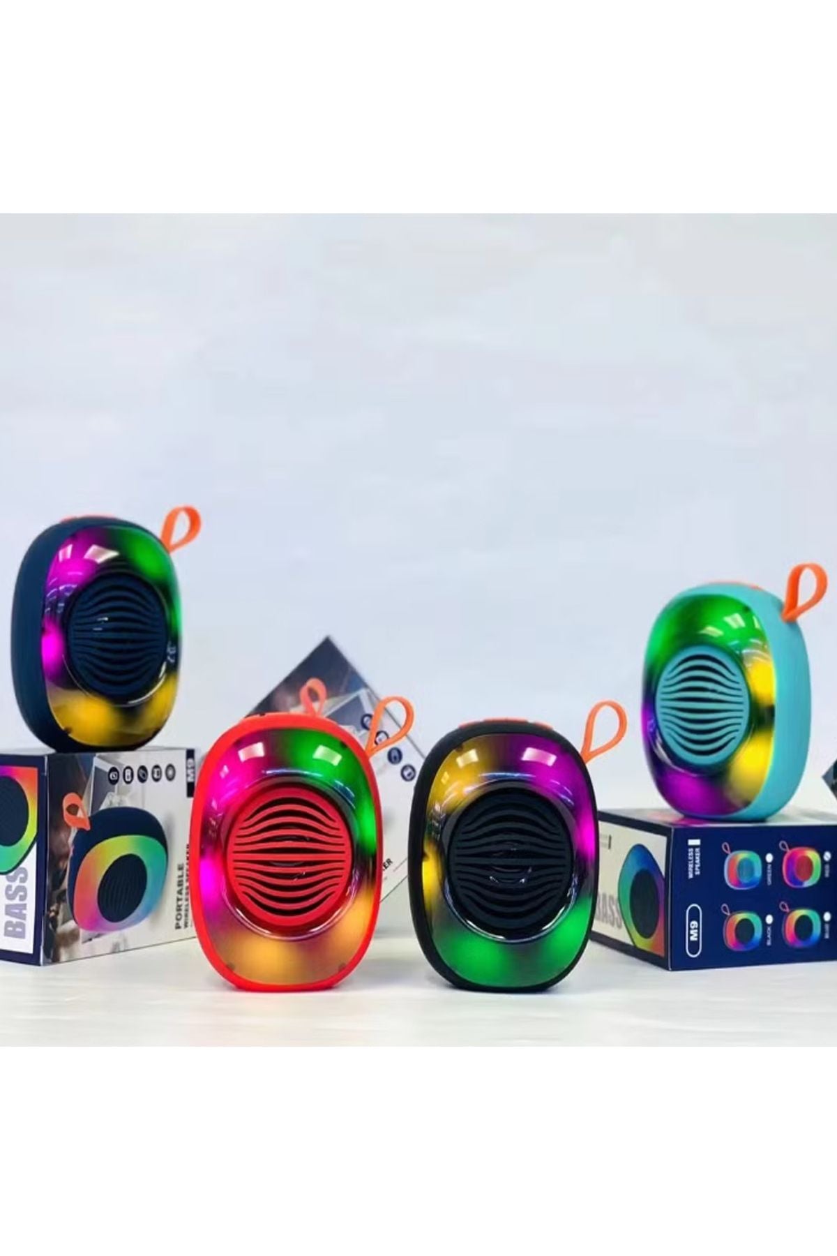 Kablosuz Bluetooth Hoparlör 5W RGB Led Işıklı Speaker Ses Bombası 1200 mAh Güçlü Ses Kalitesi - Görsel 7