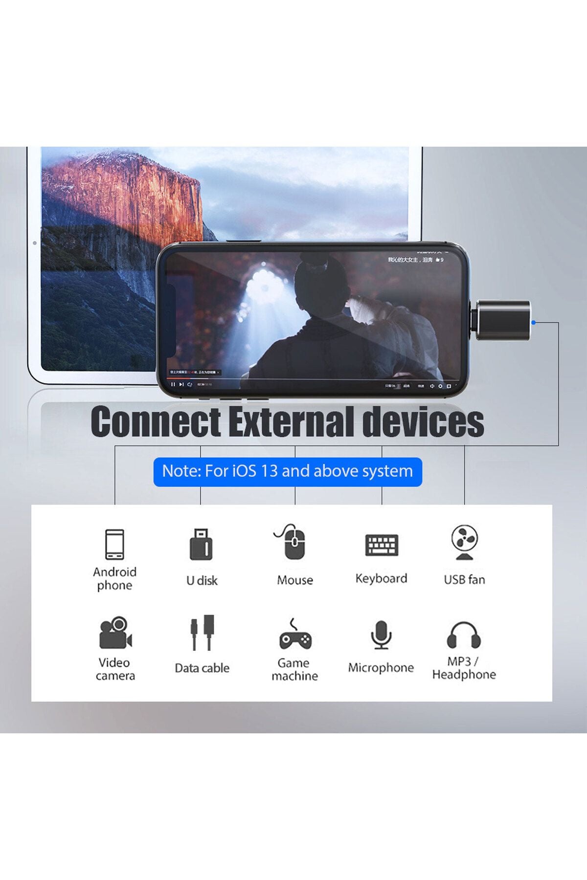 iPhone iPad USB Çevirici Dönüştürücü OTG Lightning - USB 3.0 Aktarıcı - Görsel 3