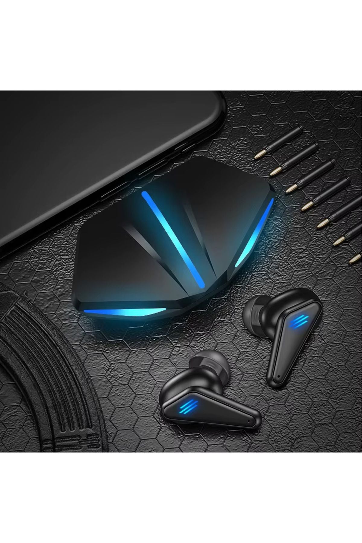 TWS Gaming Kulaklık Oyuncu Bluetooth Kulaklık Kablosuz Mikrofon Kaliteli Ses Tüm Telefon Uyumlu - Görsel 7