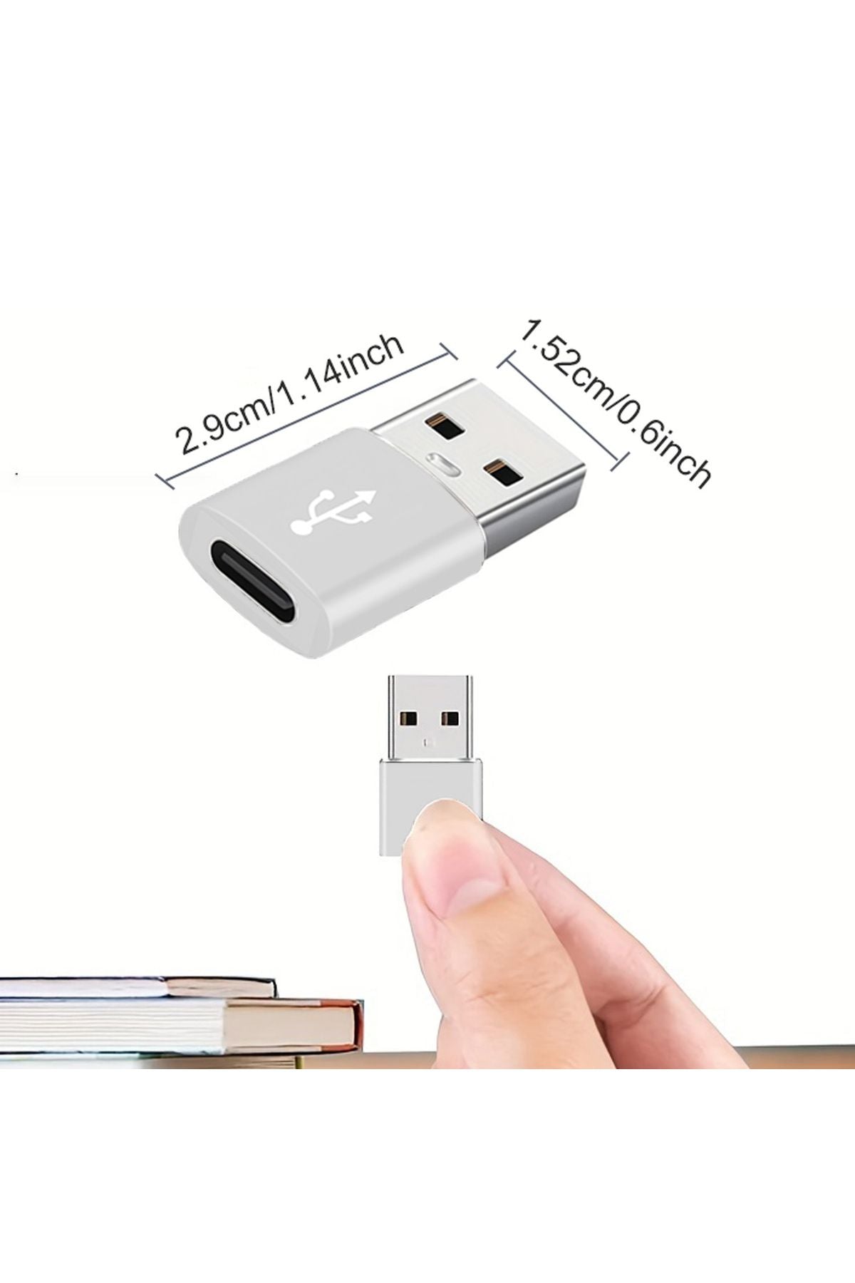 USB Type-C Çevirici OTG Veri Aktarıcı USB - Type C Dönüştürücü Mini Adaptör Type C Kablo Bağlama - Görsel 4
