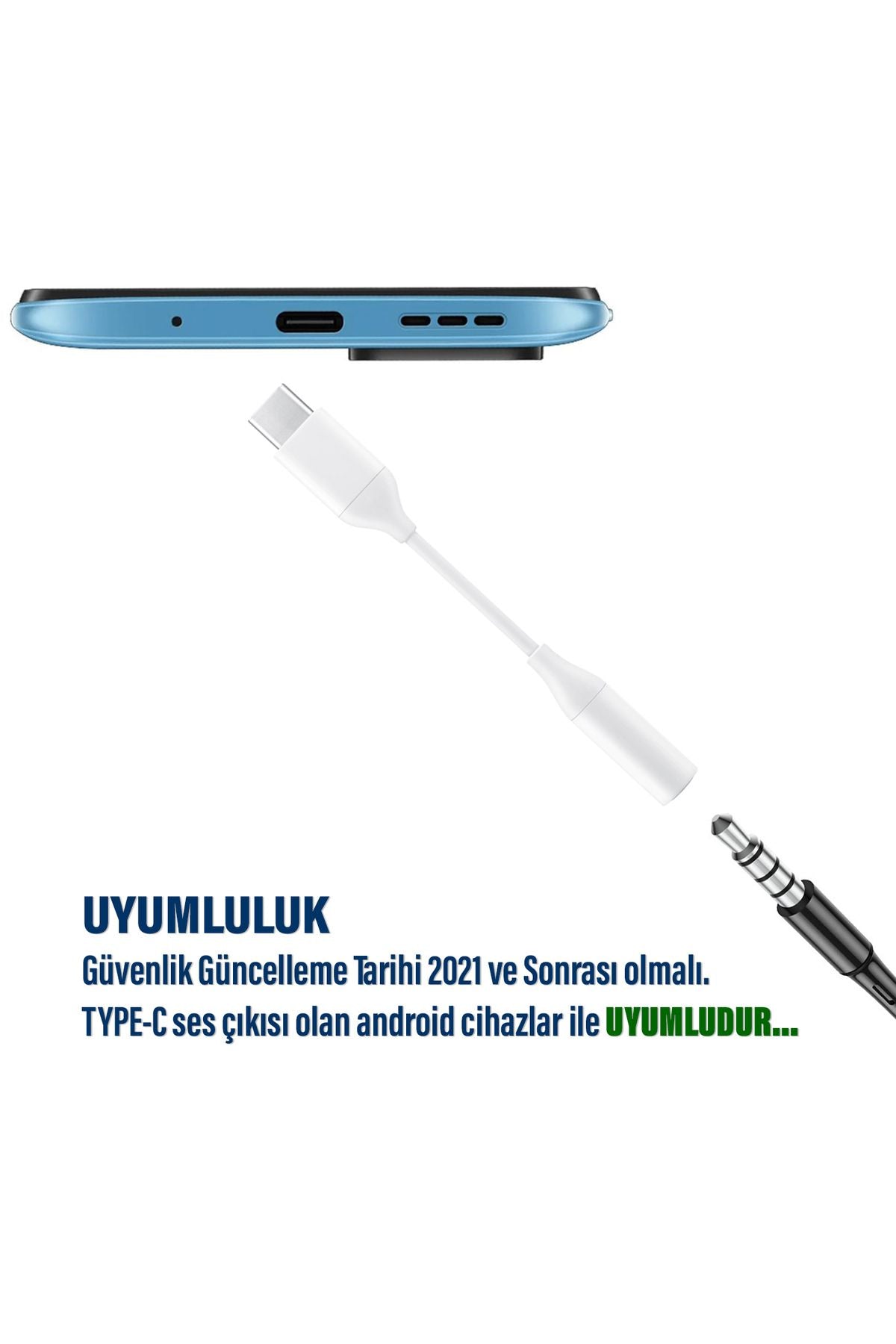 Samsung A53 - A54 - A54 Uyumlu Kulaklık Dönüştürücüsü Type C Çevirici - Görsel 3