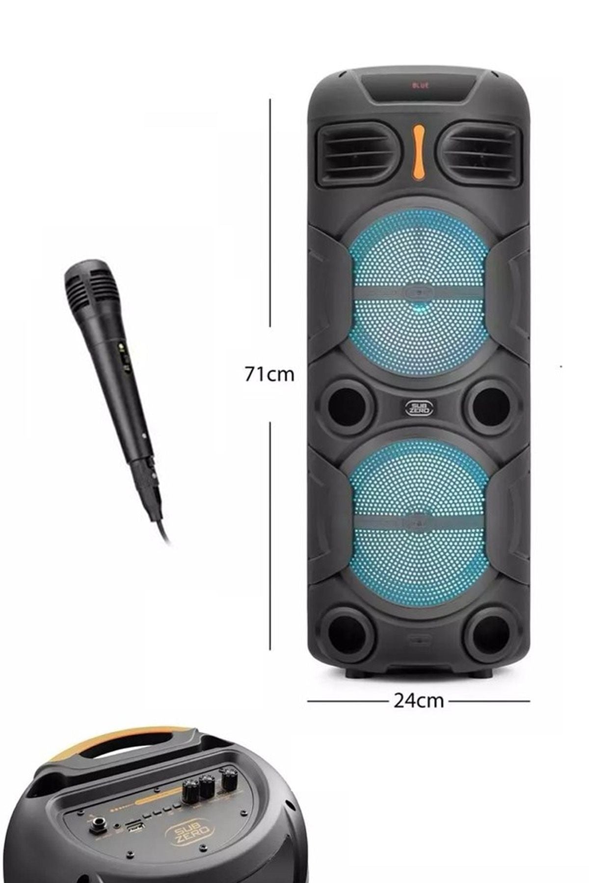 Büyük Boy Bluetooth Hoparlör PMP0 16800W Speaker 8.5X2 WOOFER Mikrofonlu Parti Boy Hoparlör 1800 mAh - Görsel 3