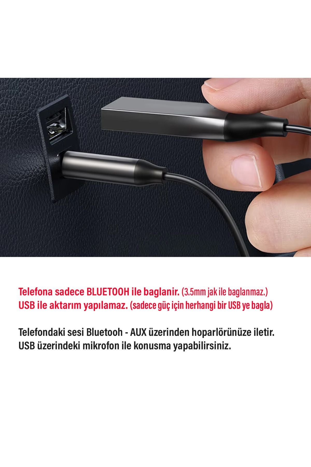 AUX - USB Bluetooth Yapma USB AUX Bluetooth Dönüştürcü Yapma Kiti Araç USB AUX Girişi Blutooth - Görsel 5