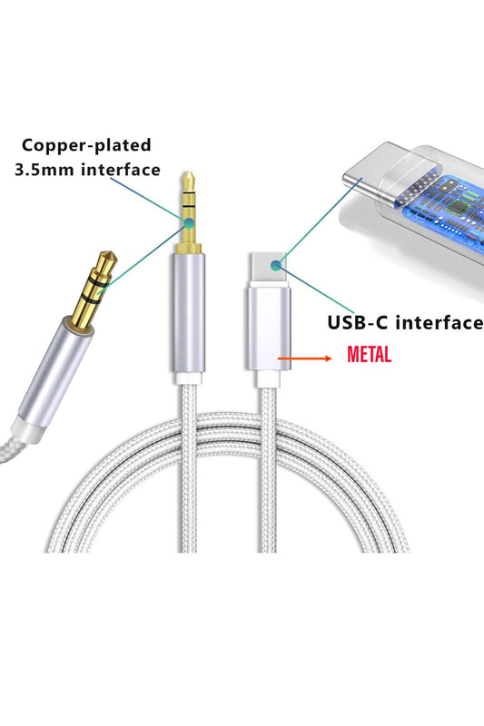 iPad Air 13 inç M2 uyumlu AUX Kablo Ses Dönüştürücüsü Hasır Type-C Çeviricisi - Görsel 2
