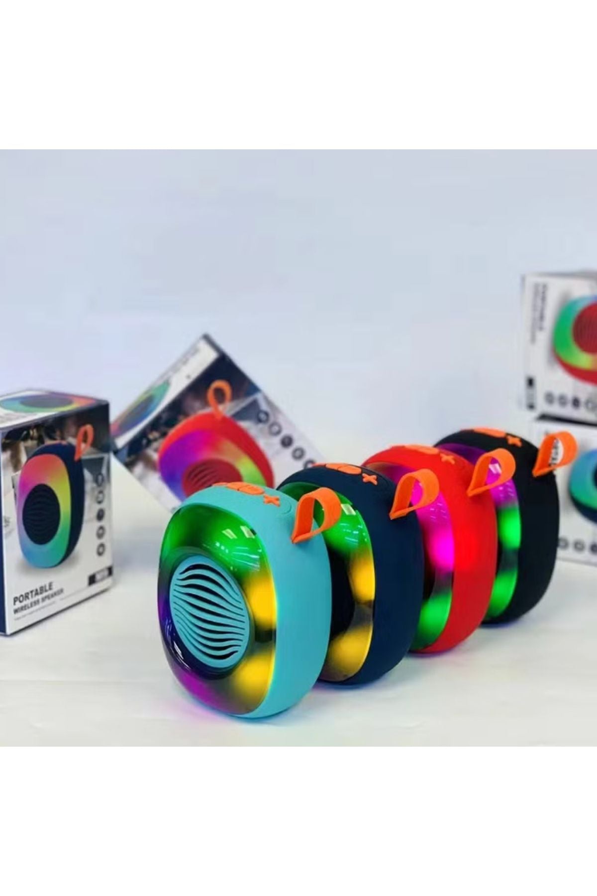 Kablosuz Bluetooth Hoparlör 5W RGB Led Işıklı Speaker Ses Bombası 1200 mAh Güçlü Ses Kalitesi - Görsel 7
