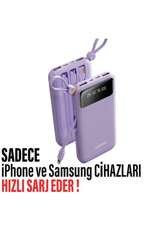 Hızlı Şarj Powerbank Type-C 37W 10000mAh Kendinden Kablolu Powerbank HIZLI - Görsel 2