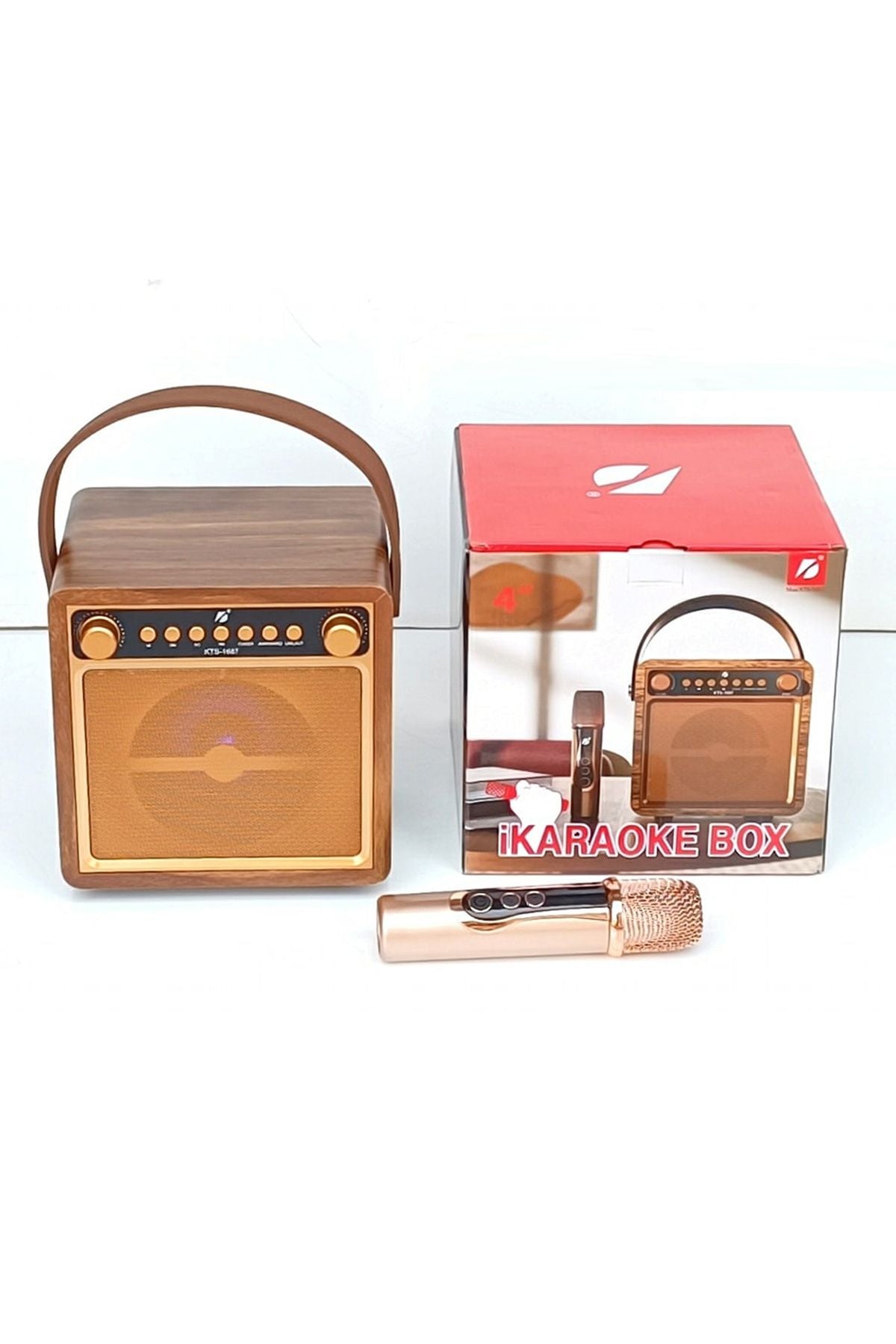 Karaoke Mikrofonlu Bluetooth Speaker 10W 4" Mikrofonlu Kablosuz Haparlör - Görsel 7