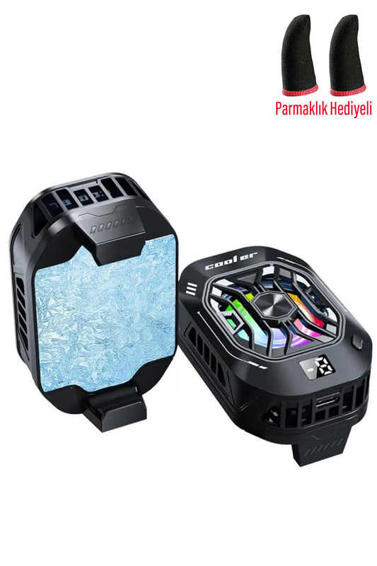 Gaming Telefon Hava Soğutma Fanı Radyatör Fan RGB Led Telefon Soğutucu Tak Çalıştır E Sporcu Fan - Görsel 2