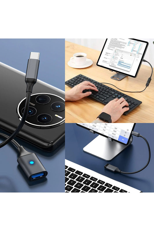 Type-C USB 3.0 Çevirici Kablo OTG 5 Gbps Hızlı Veri Aktarıcı Type C Dönüştürücü Kablo - Görsel 2