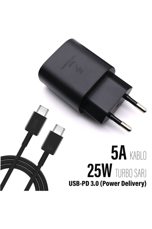 Samsung M34 5G - M35 Uyumlu Şarj Aleti 25W HIZLI ve 5A Şarj Kablosu - Görsel 2