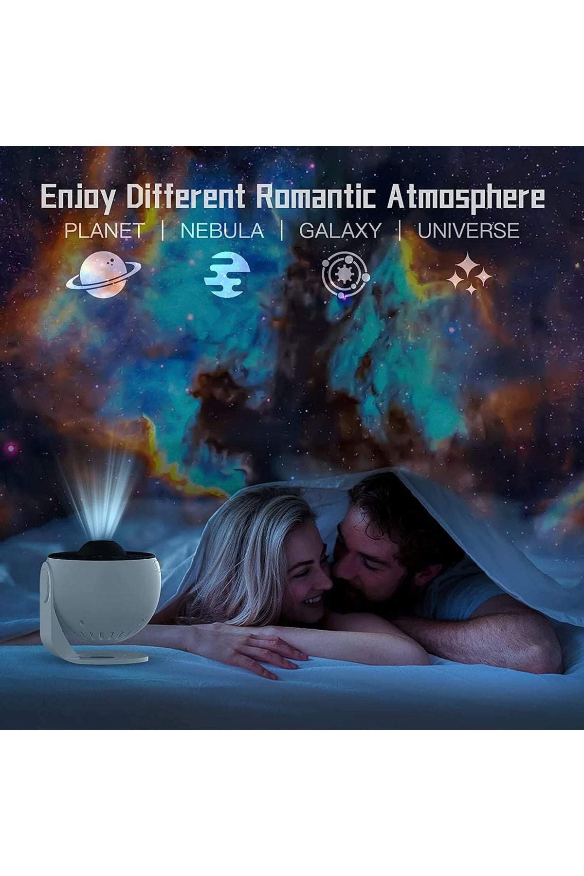 13 Diskli Gezegen Galaxy Yıldızlı Projektör Gece Lambası Çocuklar İçin Yatak Odası - Görsel 7