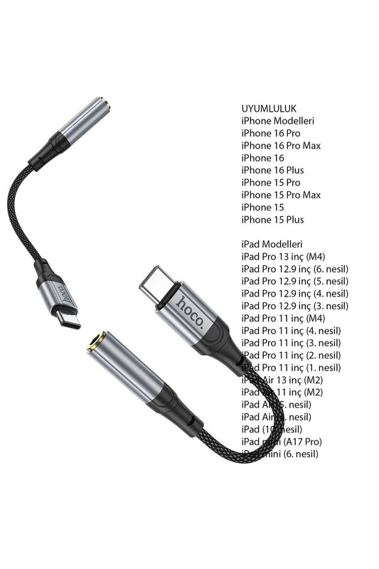 iPhone 16-16 PLUS-16 PRO- 16 PRO MAX Kulaklık Dönüştürücüsü Type-C Çevirici Aparat - Görsel 2