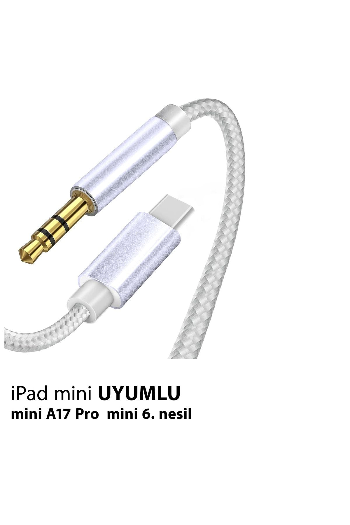 iPad mini A17 Pro iPad mini 6. nesil uyumlu AUX Kablo Ses Dönüştürücüsü Hasır Type-C Çeviricisi