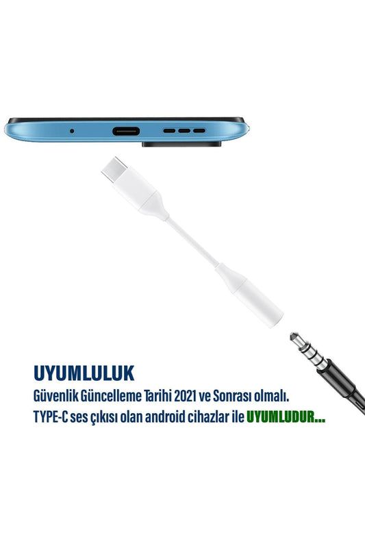 Tyep-C Kulaklık Dönüştürcü Vivo V21 V23 V25 V29 5G V29 Lite V30 Lite Uyumlu Çevirici Type-C AUX - Görsel 2