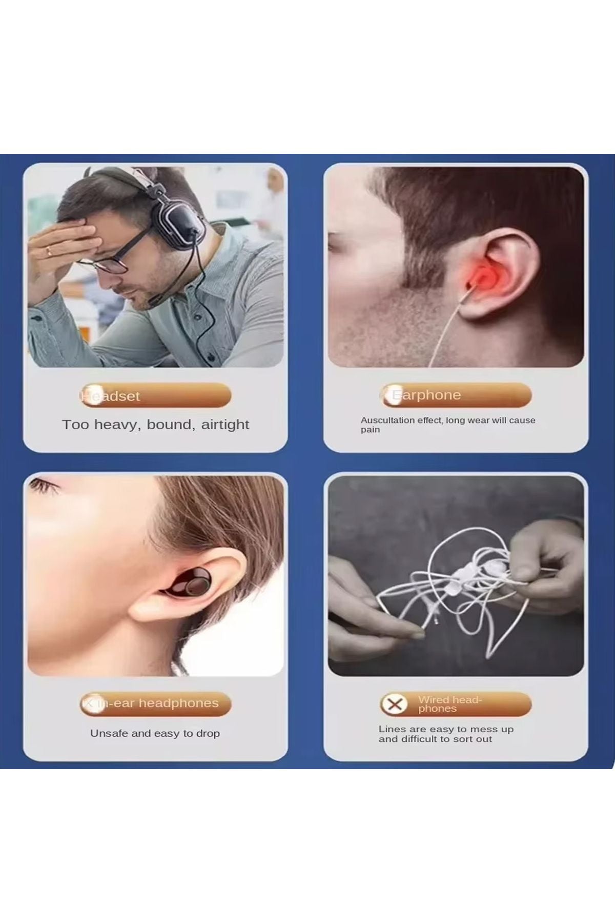 Boyun Bantlı Sporcu Bluetooth Kulaklık Hava İletim Kablosuz Kulaklık Ergonomik-Yüksek Ses Kalitesi - Görsel 7