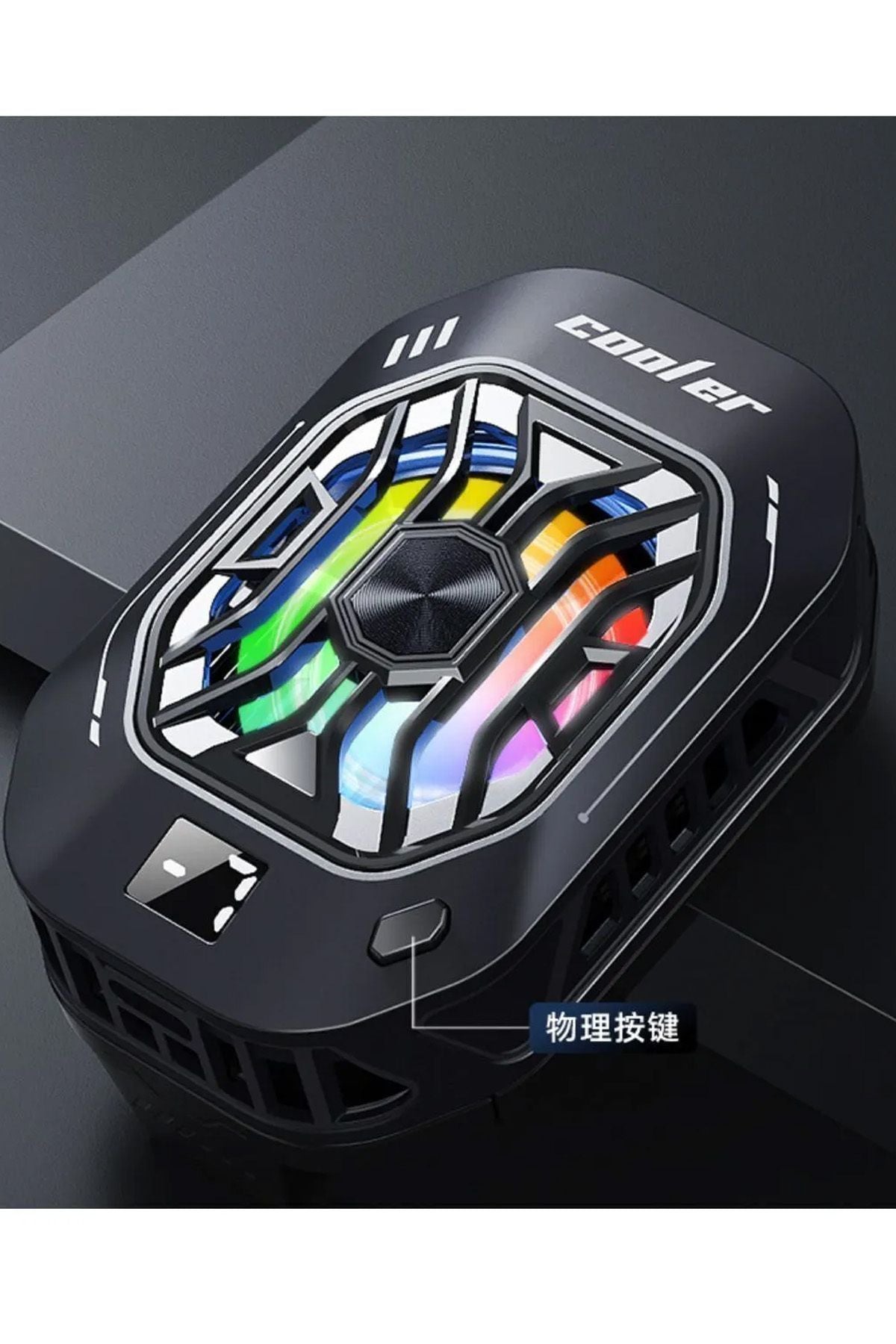 Gaming Telefon Hava Soğutma Fanı Radyatör Fan RGB Led Telefon Soğutucu Tak Çalıştır E Sporcu Fan - Görsel 5