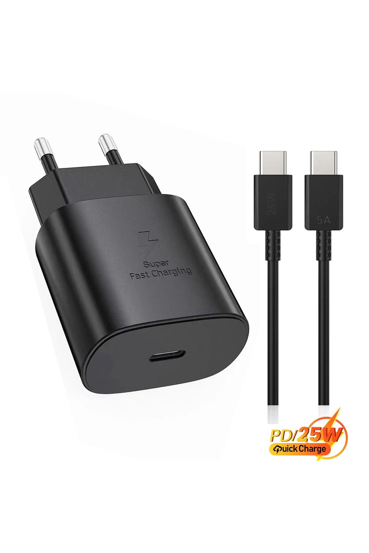 Samsung Galaxy A72 Uyumlu 25W HIZLI Şarj Aleti - Type-C 5A 25W HIZLI Şarj Kablosu - Görsel 5