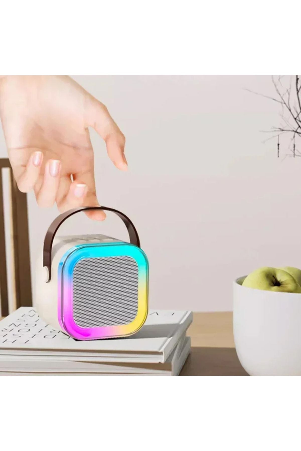 Mini Kablosuz Bluetooth Karaoke Hoparlör Kareoke Makinesi Çocuklar İçin Evde Karaoke Seti - Görsel 7