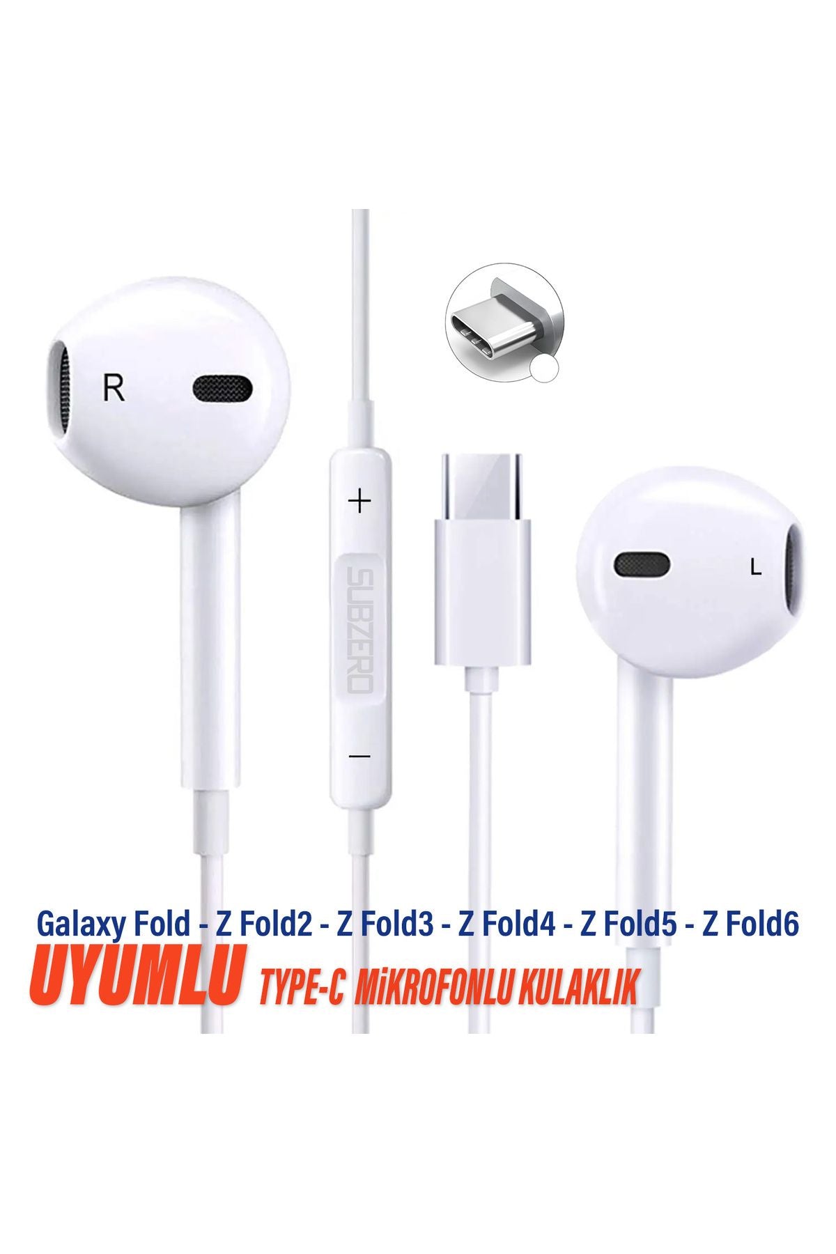 Samsung Fold - Z Fold 2 - Z Fold 3 - Z Fold 4 - Z Fold 5 - Z Fold 6 Uyumlu Type-C Mikrofonlu Kulaklık