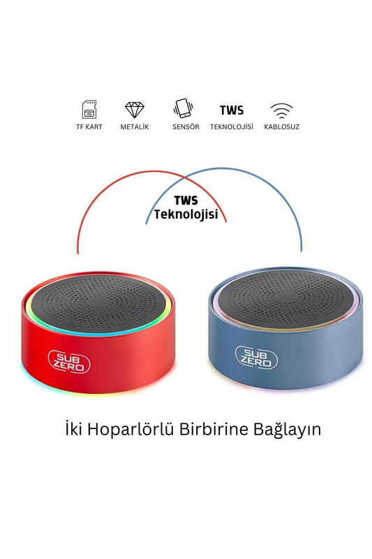 Mini Bluetooth Hoparlör Ses Bombası TWS Çift Hoparlör Bağlantısı - Görsel 2