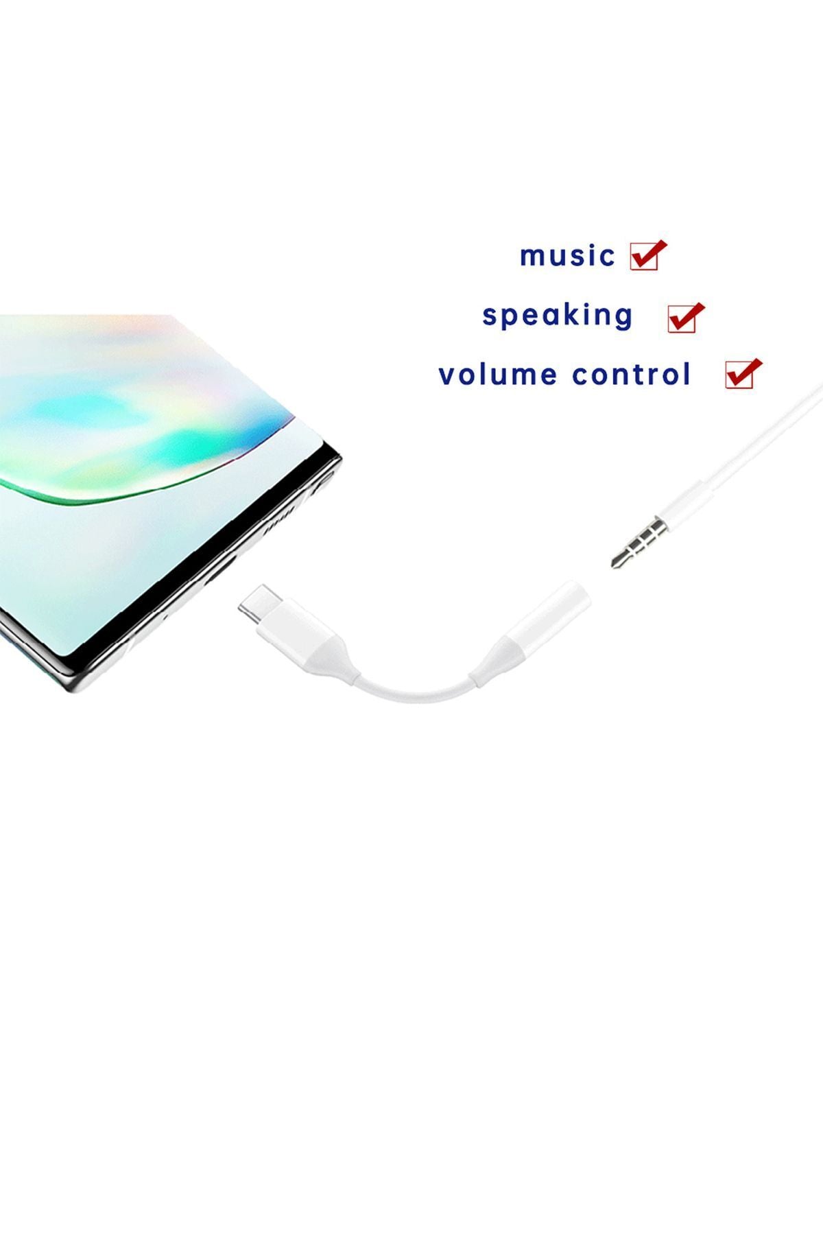 Tyep-C Kulaklık Dönüştürcü Vivo V21 V23 V25 V29 5G V29 Lite V30 Lite Uyumlu Çevirici Type-C AUX - Görsel 6