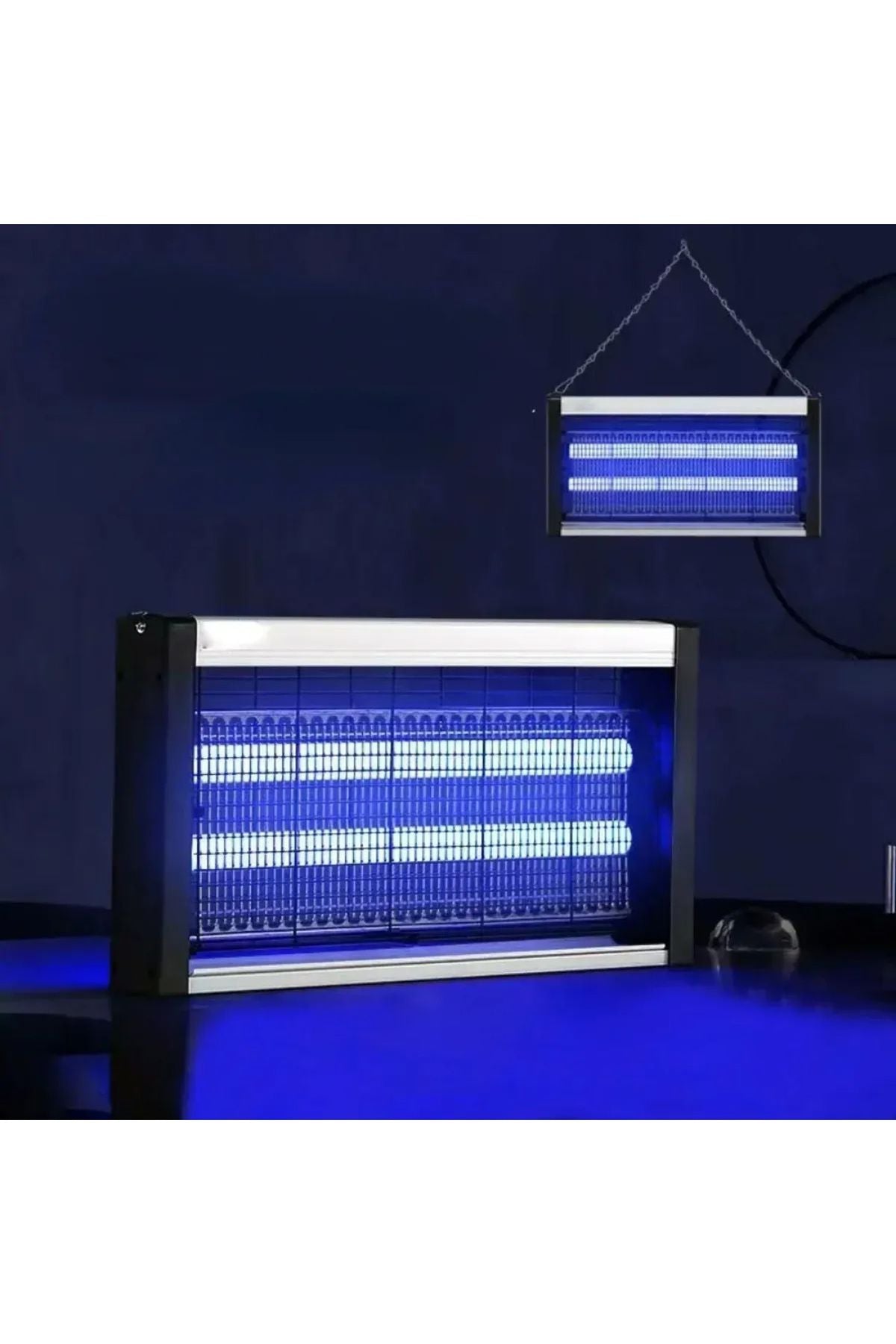 Elektrikli Sivrisinek Yok Edici Sinek Öldürücü Mavi Işık 6W 2000V Iki Led Asılabilir Zincir Askı - Görsel 3