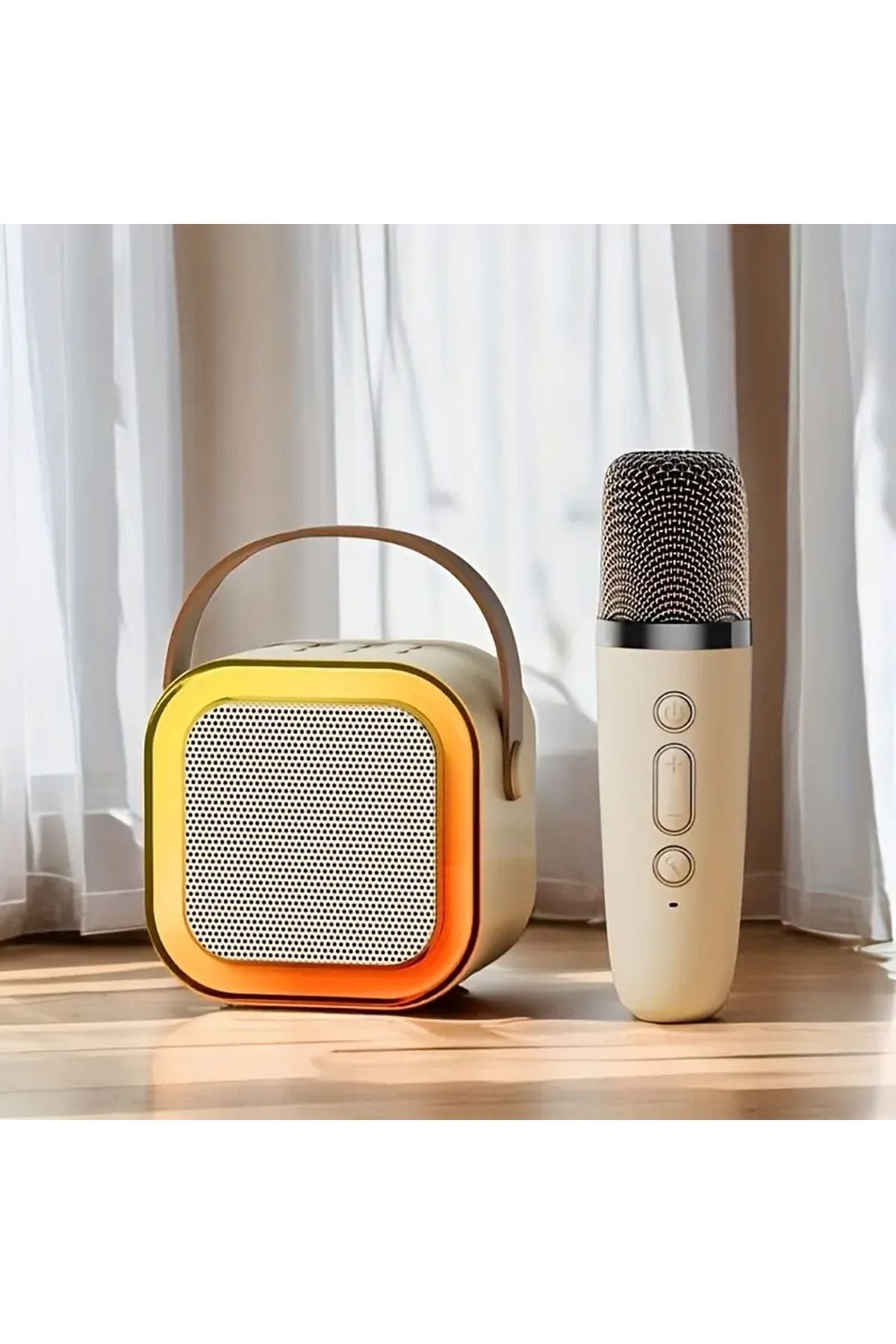 Mini Kablosuz Bluetooth Karaoke Hoparlör Kareoke Makinesi Çocuklar İçin Evde Karaoke Seti - Görsel 2