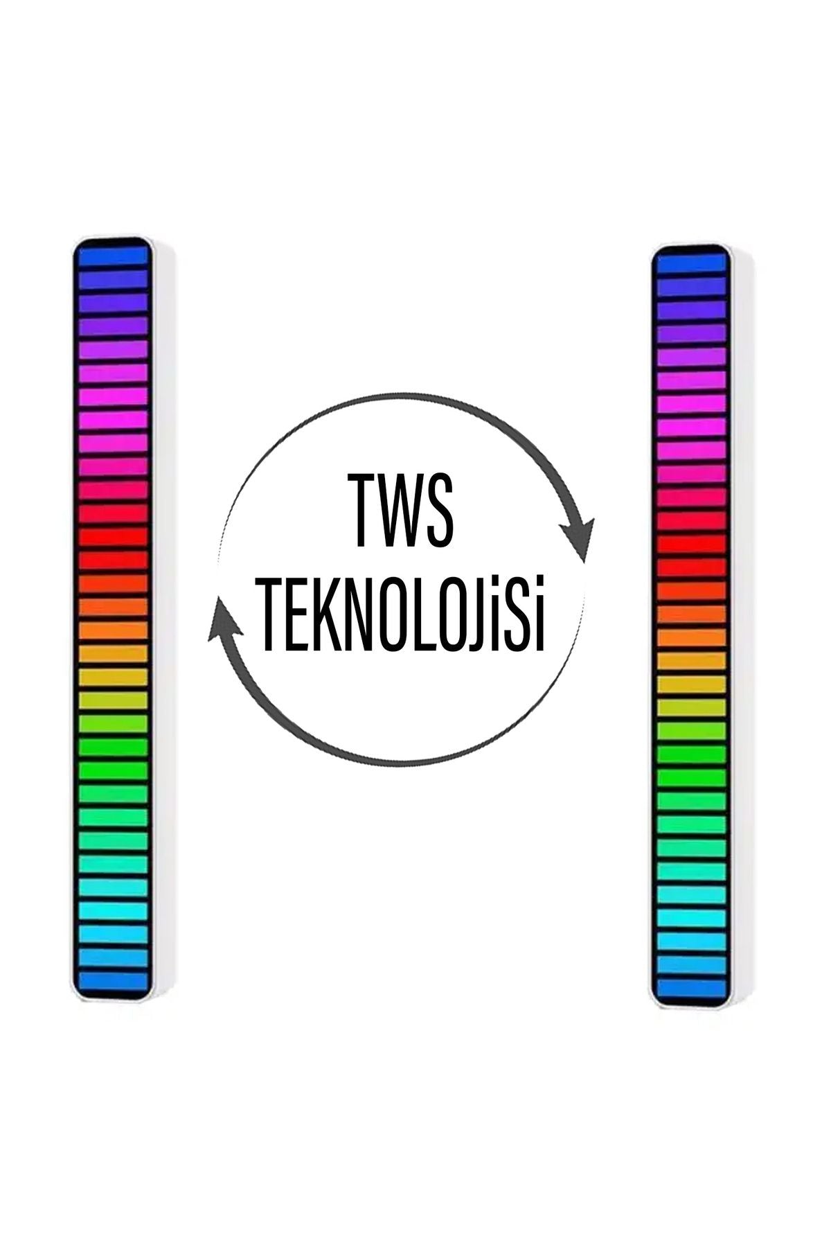 RGB Işıklı Bluetooth Hoparlör TWS Çift Hoparlör Bağlantı Speaker Kaliteli Ses Bombası 1800 mAh - Görsel 4