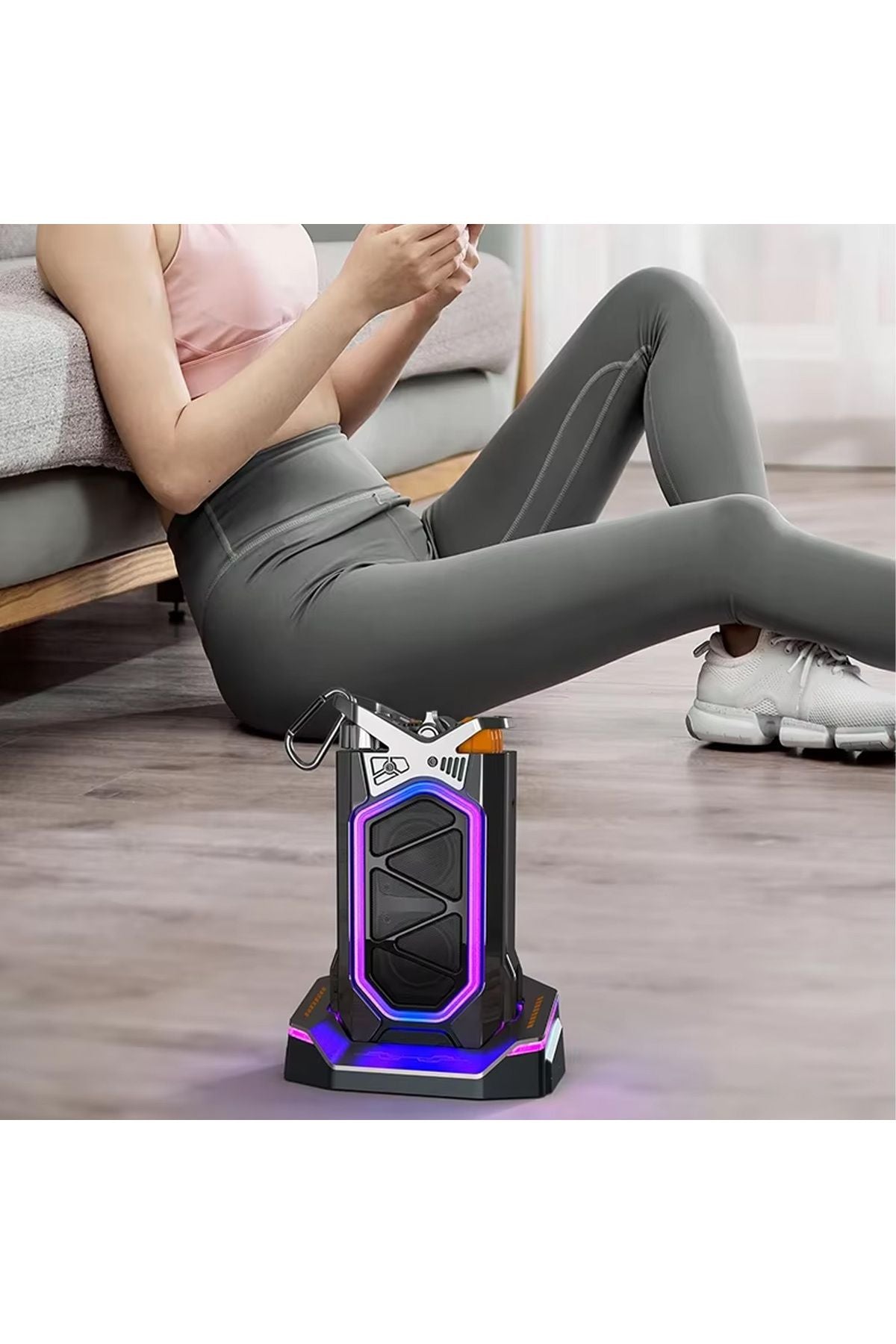 Mekanik Subwoofer Gaming RGB Hoparlör Magnetic Bluetooth Hifi Mega Bass Speaker - Görsel 5