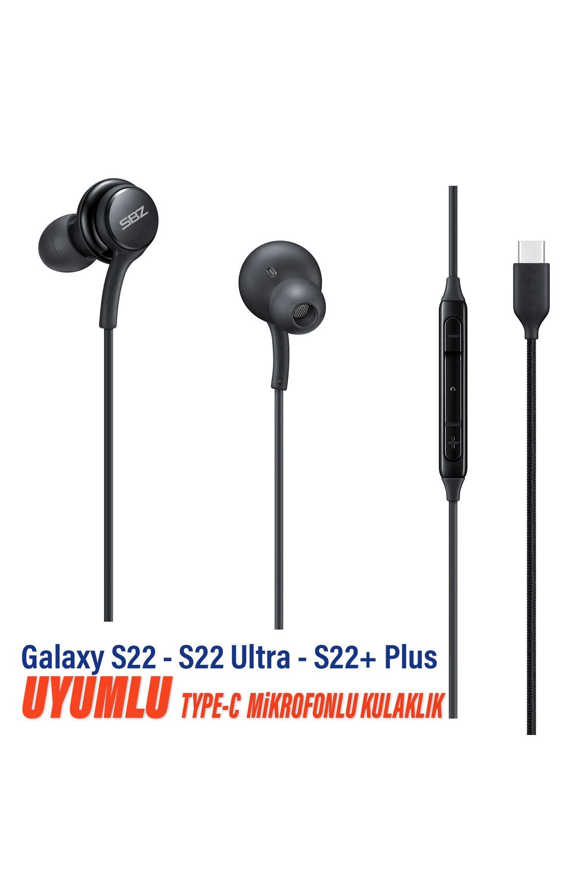 Samsung S22 - S22 Ultra - S22+ Plus Uyumlu Type-C Mikrofonlu Kulaklık