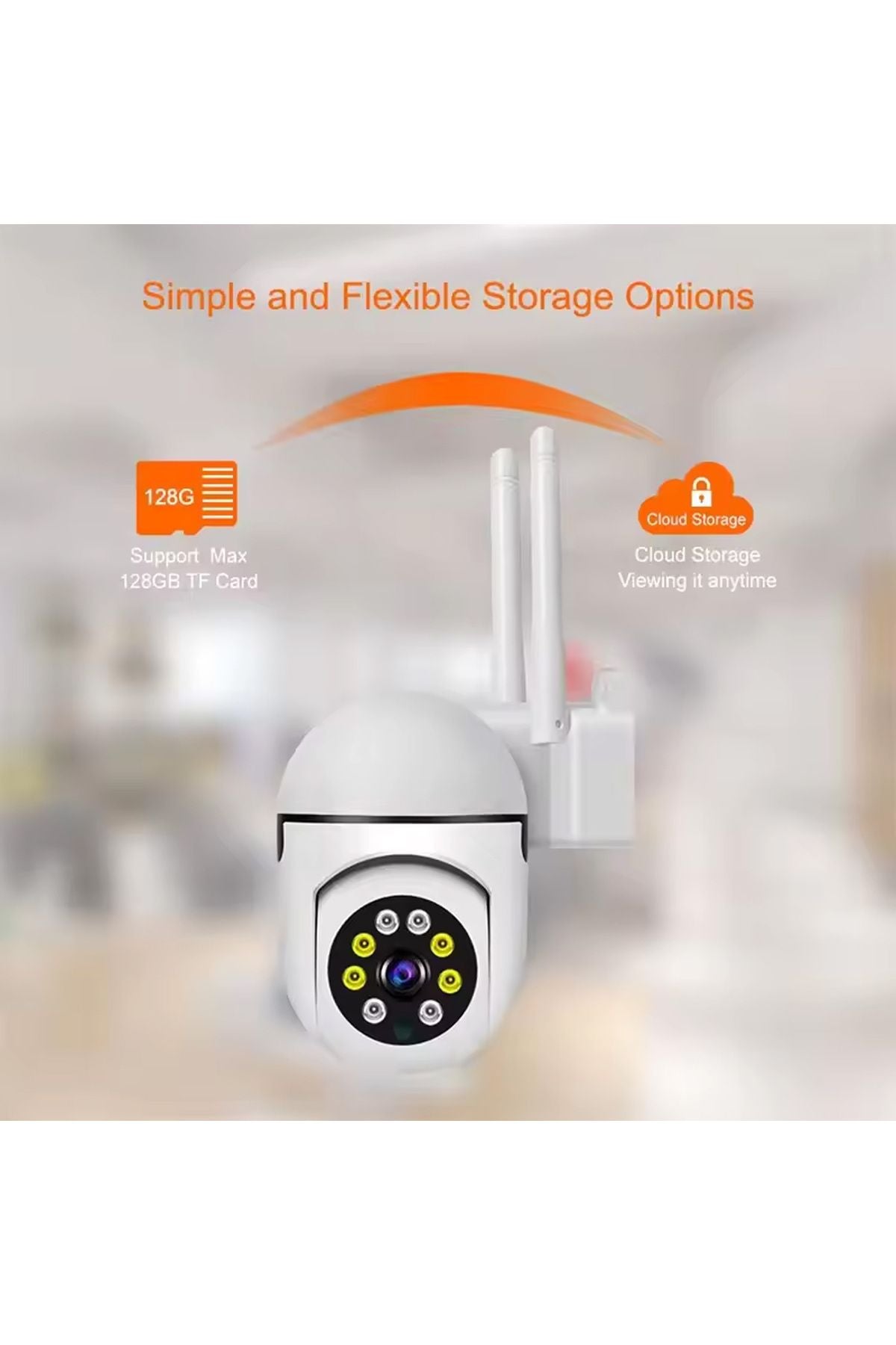 İç Dış Mekan Full Hd Kamera Akıllı IP Kamera 1080P Wifi Haraket Takip Gece Görüşlü Su Geçirmez IP66 - Görsel 6