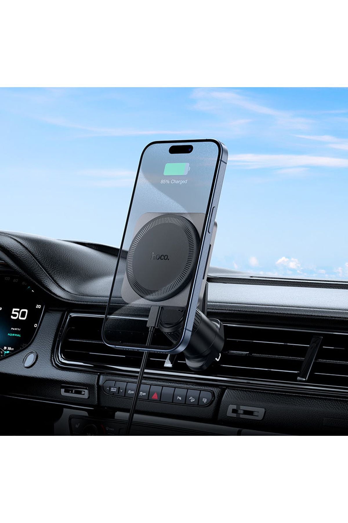 Volkswagen Passat Caddy Transporter Golf Torpido Havalandırma Magsafe 15W Hızlı Şarj Telefon Tutucu - Görsel 3
