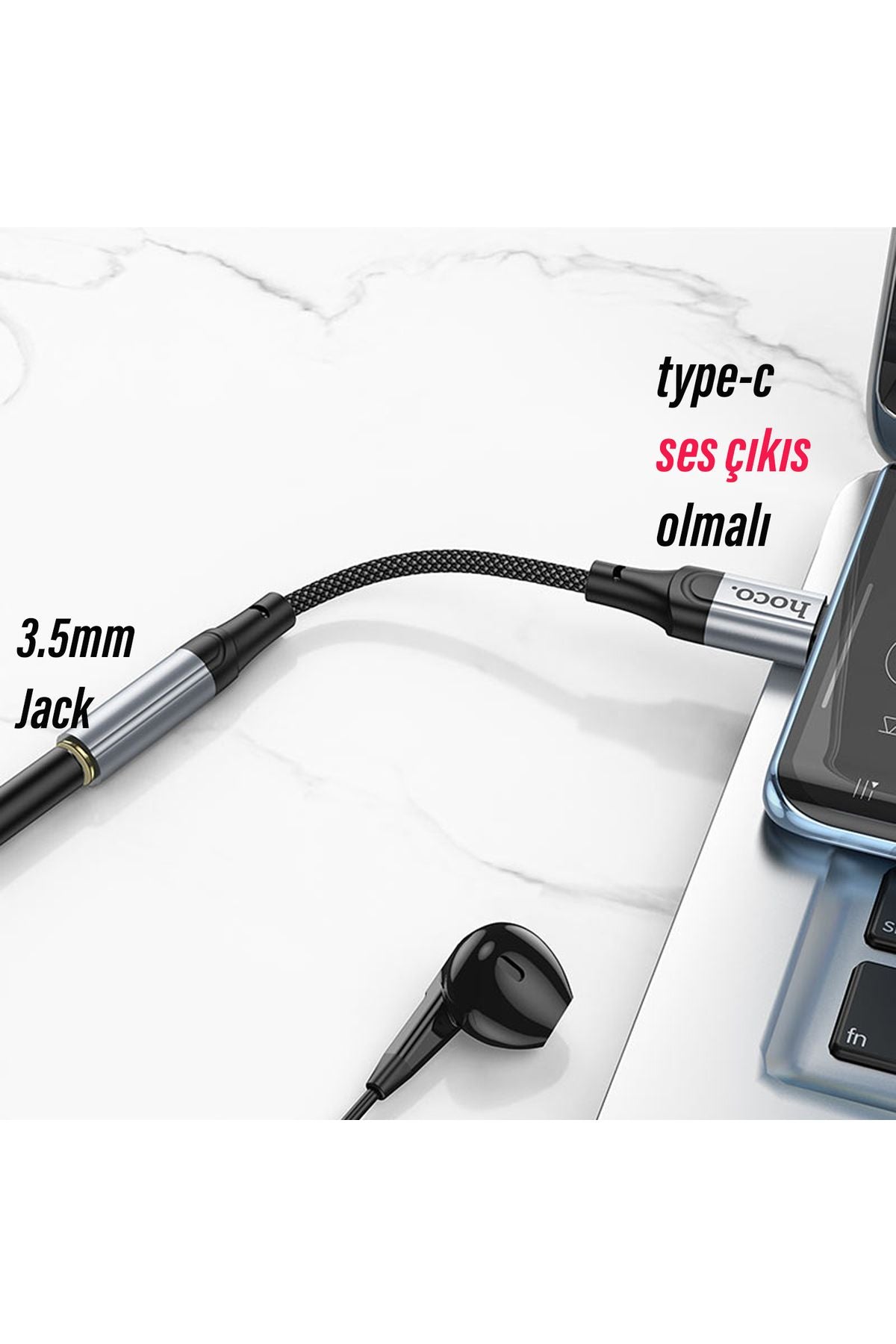 Xiaomi Mi 15 - 15 Ultra - 15 Pro Kulaklık Dönüştürcü Type C AUX Çevirici - Görsel 3