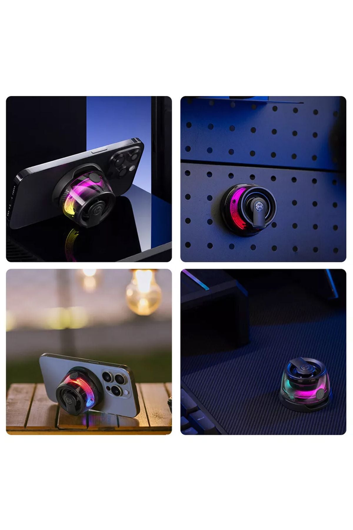 Bluetooth Hoparlör Yüksek Ses Mini Bass Manyetik Mıknatıslı Kablosuz Speaker Ses Bombası - Görsel 5