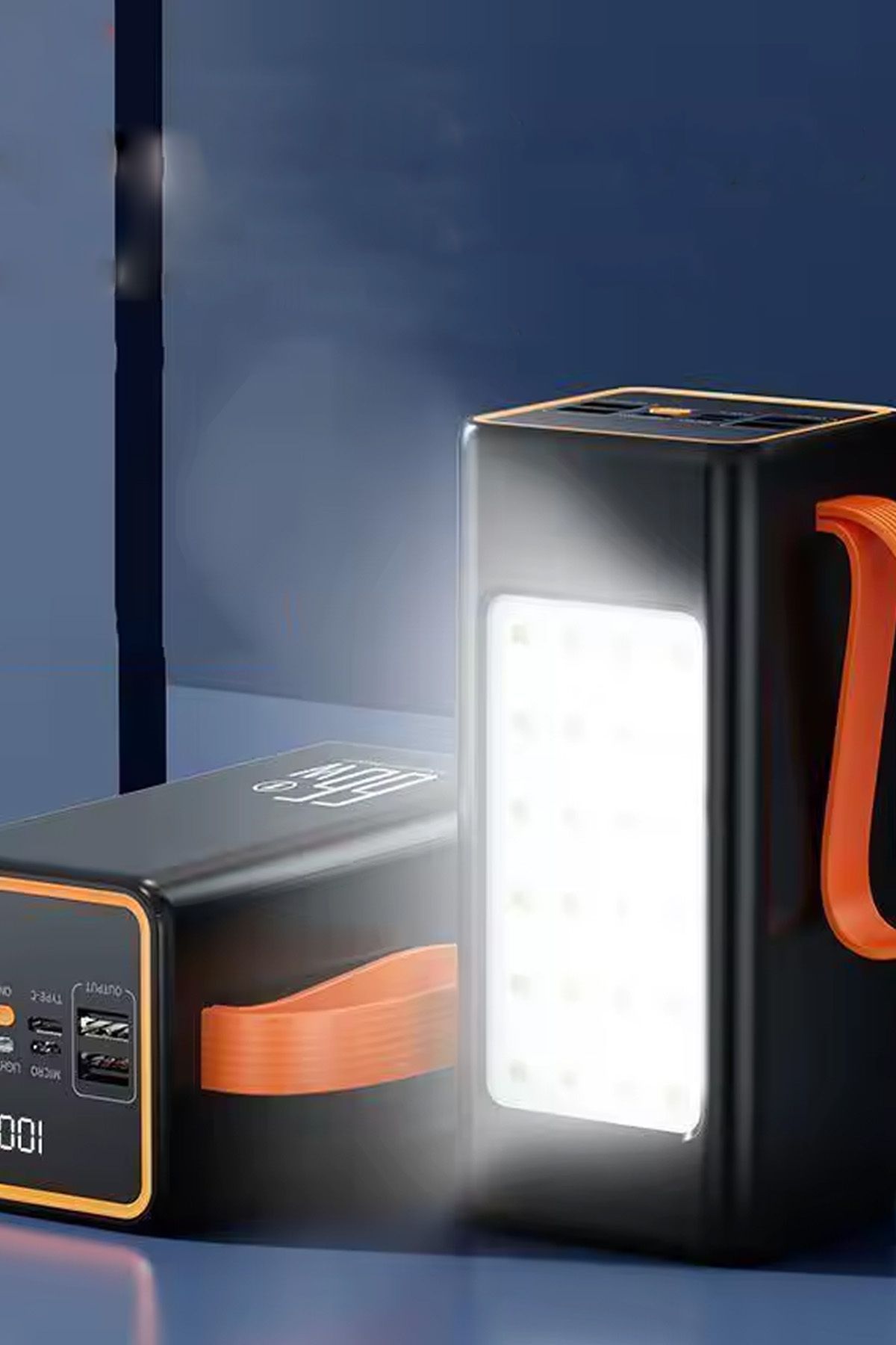 50000mAh Hızlı Şarj Powerbank 22.5W Askılı Powerbank Kamp Led Işıklı 4xUSB 1x Type-C/Lightning/Micro - Görsel 3