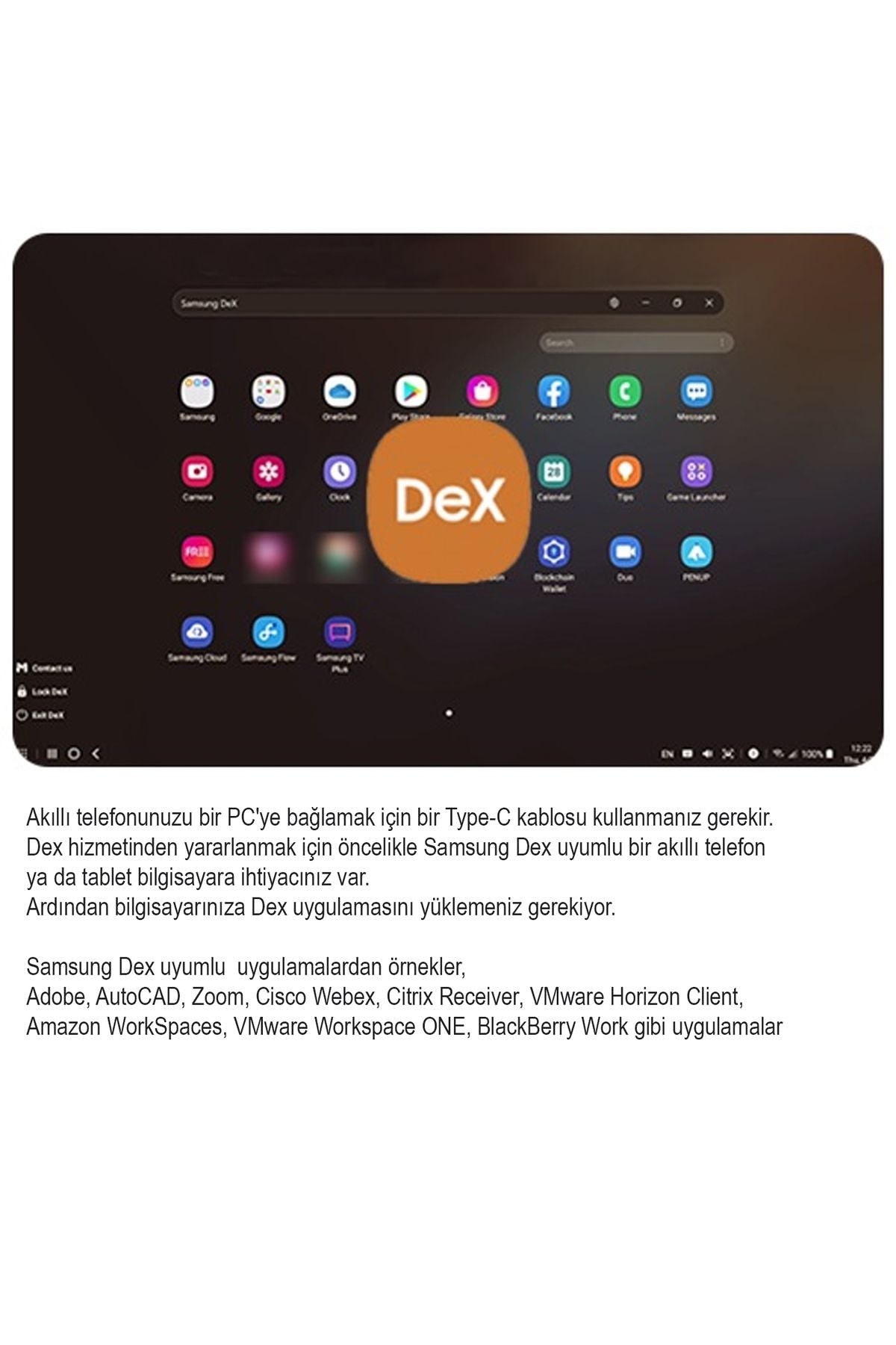 Samsung DeX Uyumlu Type-C Kablo Samsung Telefonu Bilgisayara Bağlama Kablosu - Görsel 5