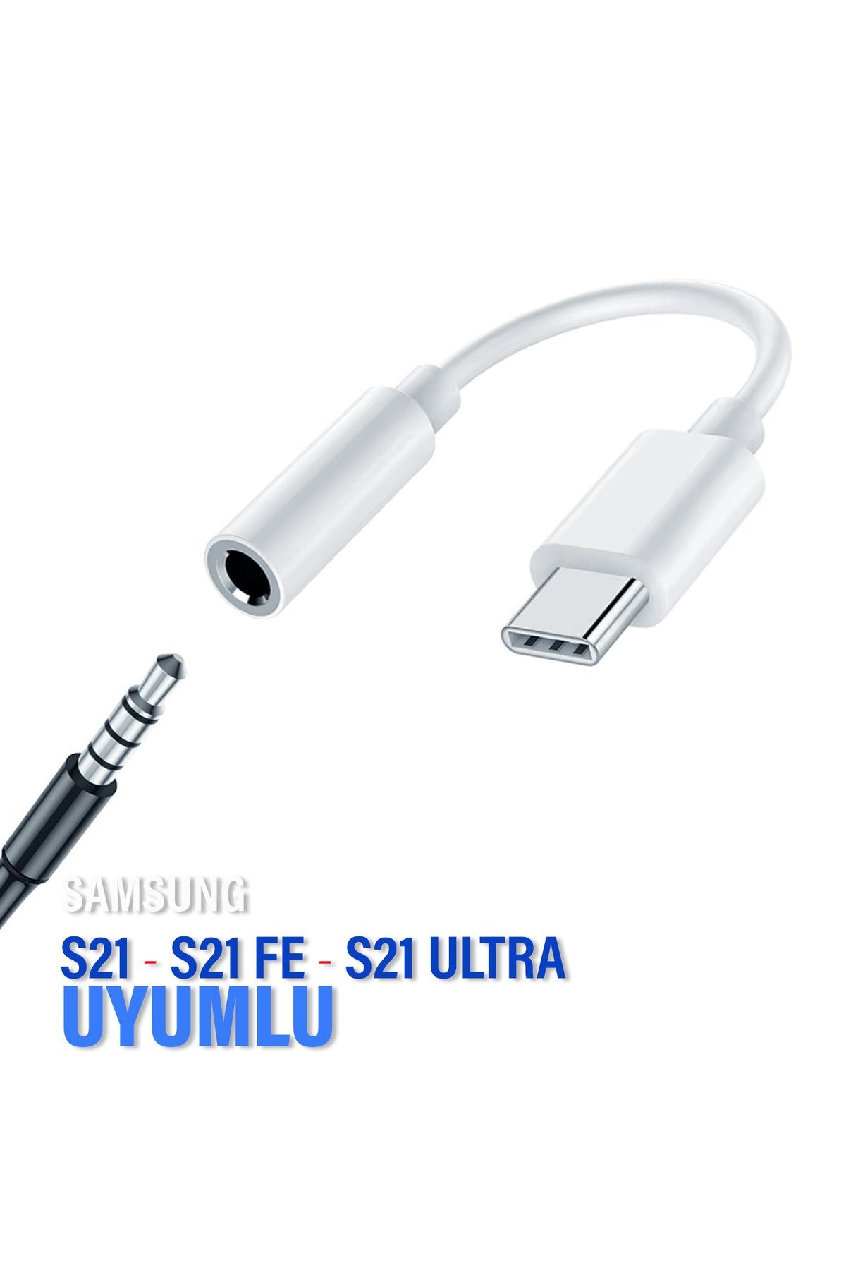 Samsung S21 - S21 FE - S21 Ultra TypeC 3.5mm Çevirici Jack Aparat Kulaklık Dönüştürücü Type-C
