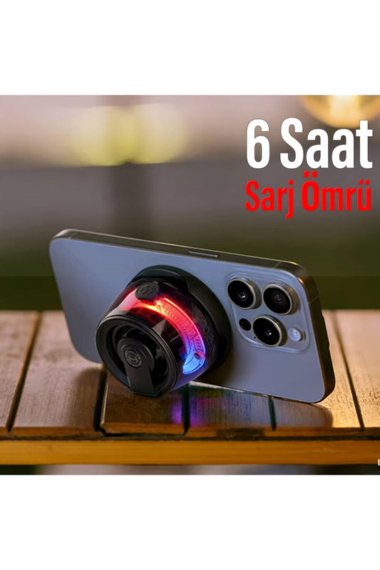 Bluetooth Hoparlör Yüksek Ses Mini Bass Manyetik Mıknatıslı Kablosuz Speaker Ses Bombası - Görsel 2