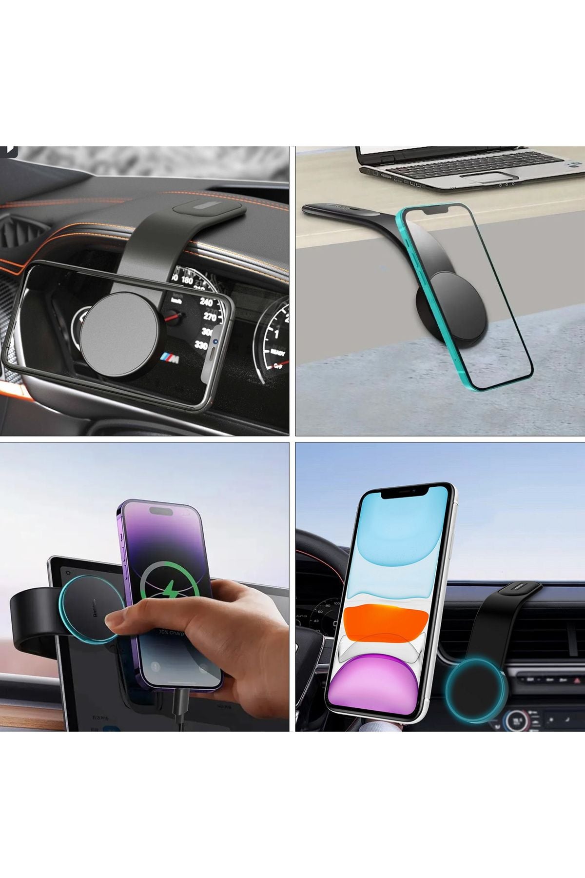 Torpido Üzeri Mıknatıslı Telefon Tutucu Manyetik Ayarlanabilir Esnek Tasarım - Görsel 7