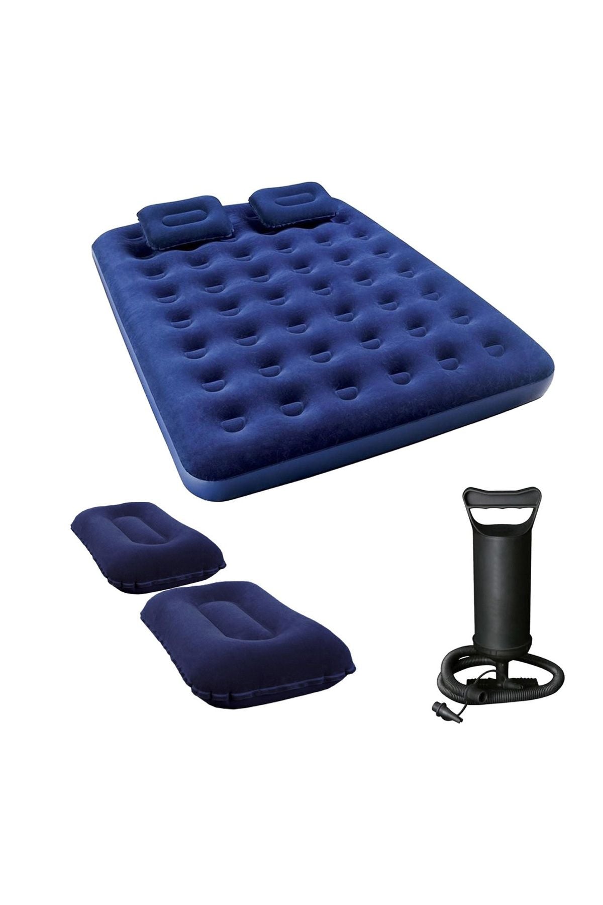 Çift Kişilik Şişme Yatak - 2 Yastık Ve El Pompası Hediyeli 203cmx152cmx22cm Kamp & Ev Kullanımı - Görsel 5