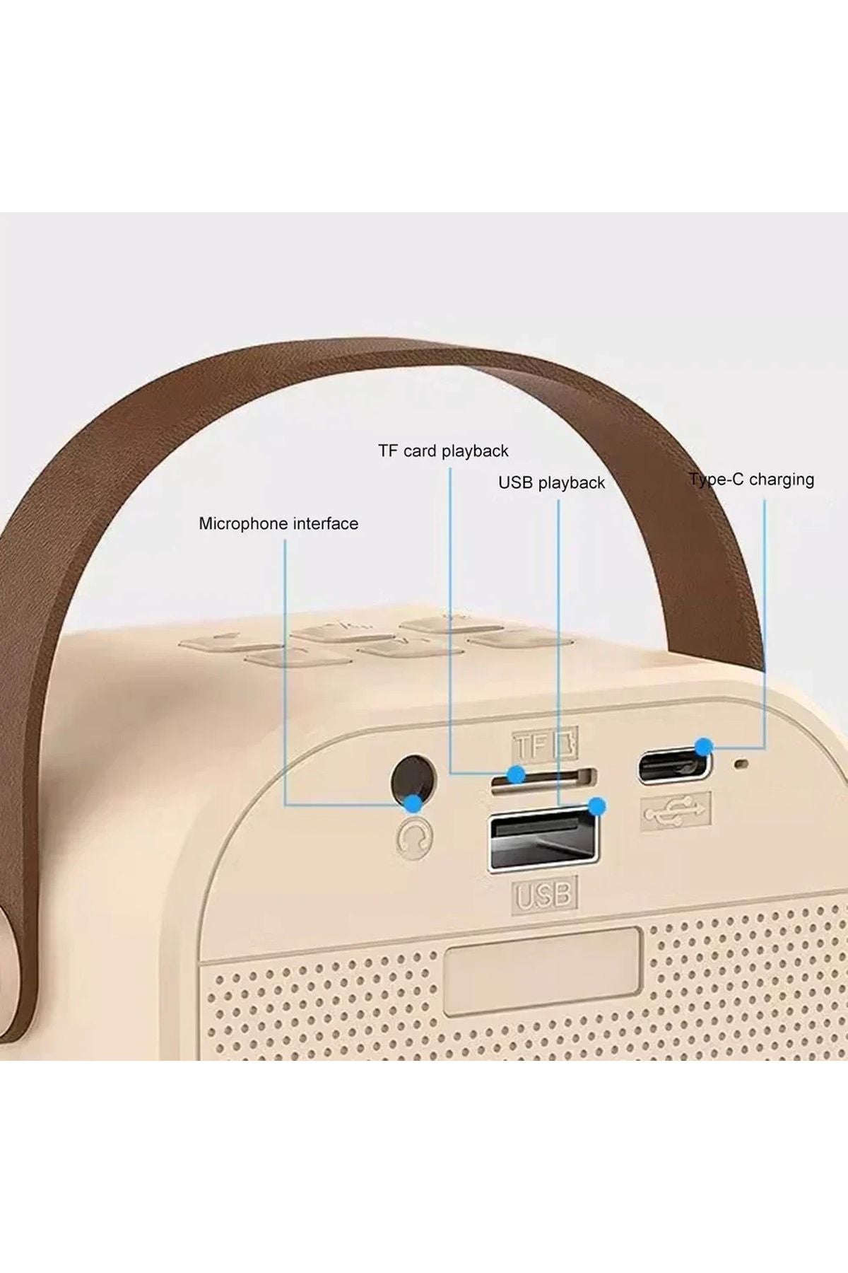 Mini Kablosuz Bluetooth Karaoke Hoparlör Kareoke Makinesi Çocuklar İçin Evde Karaoke Seti - Görsel 6