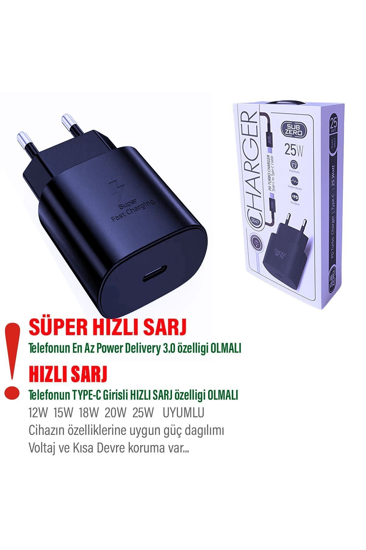 Galaxy A73 5G Uyumlu Hızlı Şarj Cihazı Type-C 25W PD 5A Kablo Samsung Galaxy A34 5G Şarj Aleti TrendB - Görsel 3