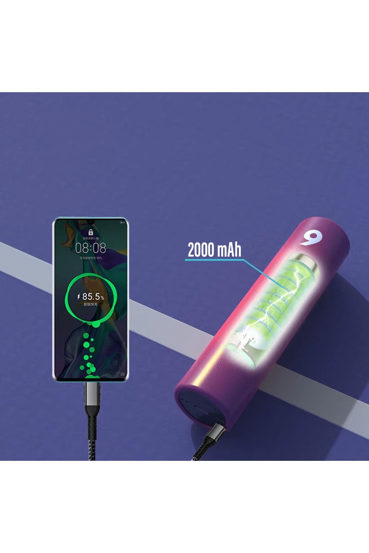 Kablosuz Silindir Bluetooth Hoparlör Speaker Ekstra Bass Ses Bombası 2000 mAh IP65 Su Geçirmez - Görsel 7